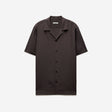 Camp Collar Silk Shirt Espresso