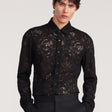Stretch Lace Shirt Black