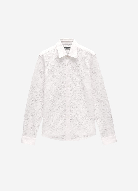 Stretch Lace Shirt Ivory
