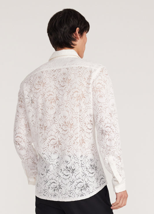 Stretch Lace Shirt Ivory