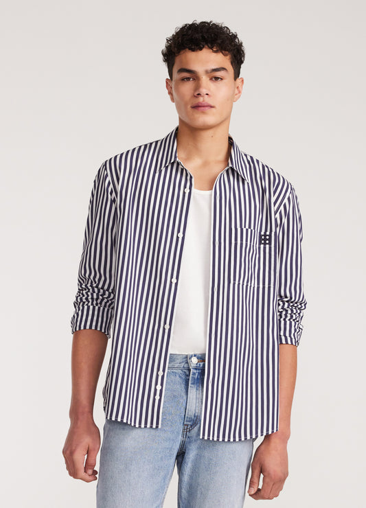 Relaxed Stripe Shirt Blue