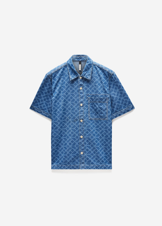 Monogram Denim Shirt Blue