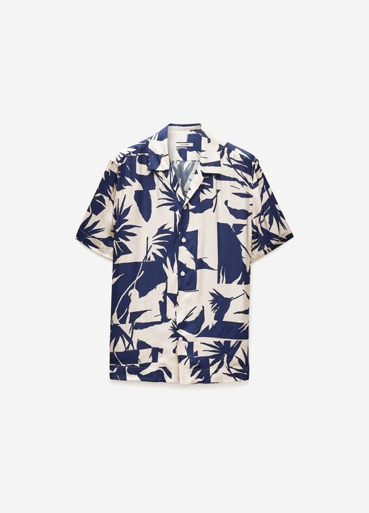 Duo Tone Printed Shirt Navy