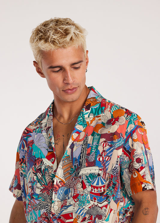 Multiverse Printed Silk Shirt Multi