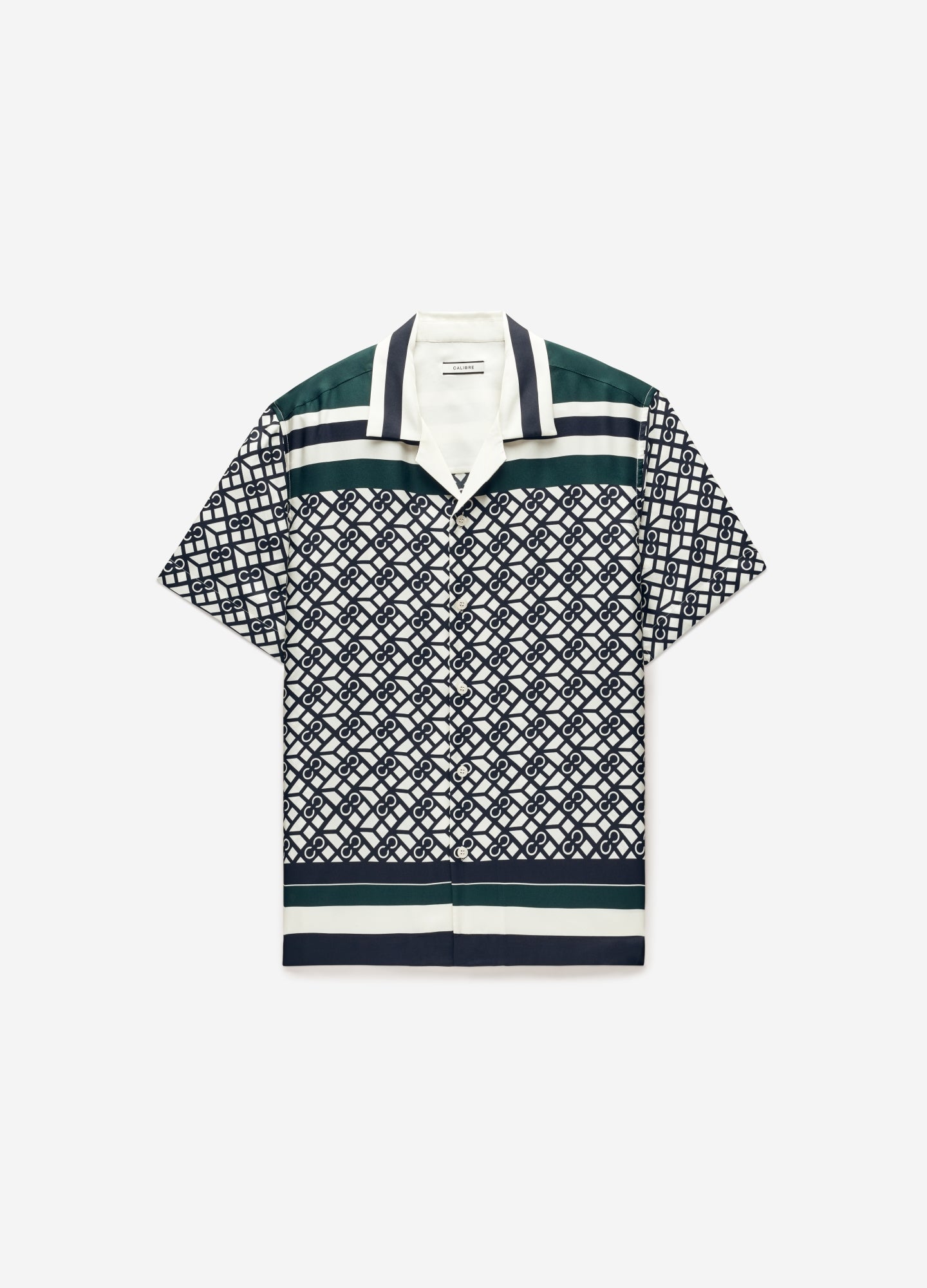 Monogram Scarf Silk Shirt Navy