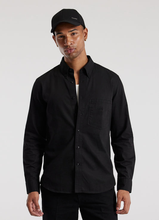 Cotton Double Pocket Shirt Black