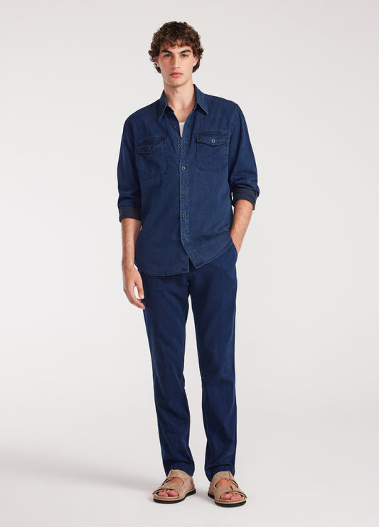 Soft Denim Utility Shirt Indigo