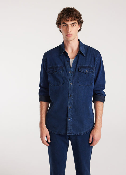 Soft Denim Utility Shirt Indigo