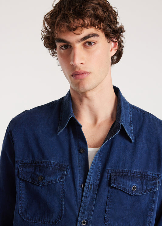 Soft Denim Utility Shirt Indigo