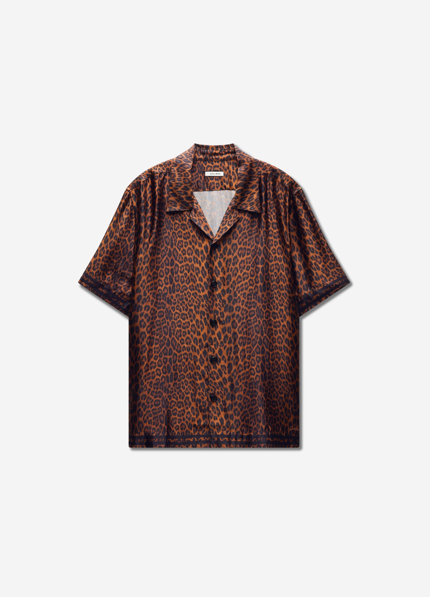 Leopard Print Short Sleeve Shirt Caramel