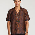 Leopard Print Short Sleeve Shirt Caramel