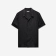 Animal Jacquard Silk Short Sleeve Shirt Black