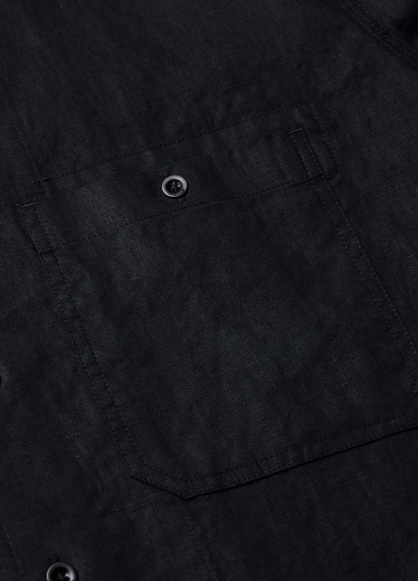 Washed Linen Shirt Black