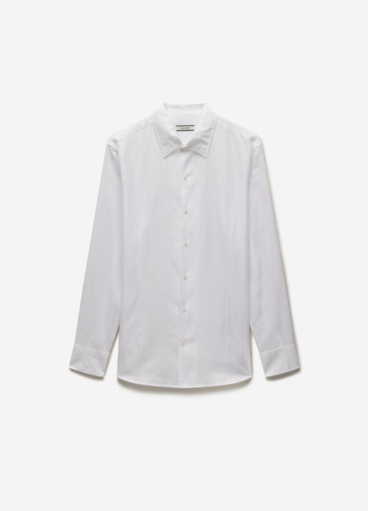 Tailored Cotton Linen Shirt White