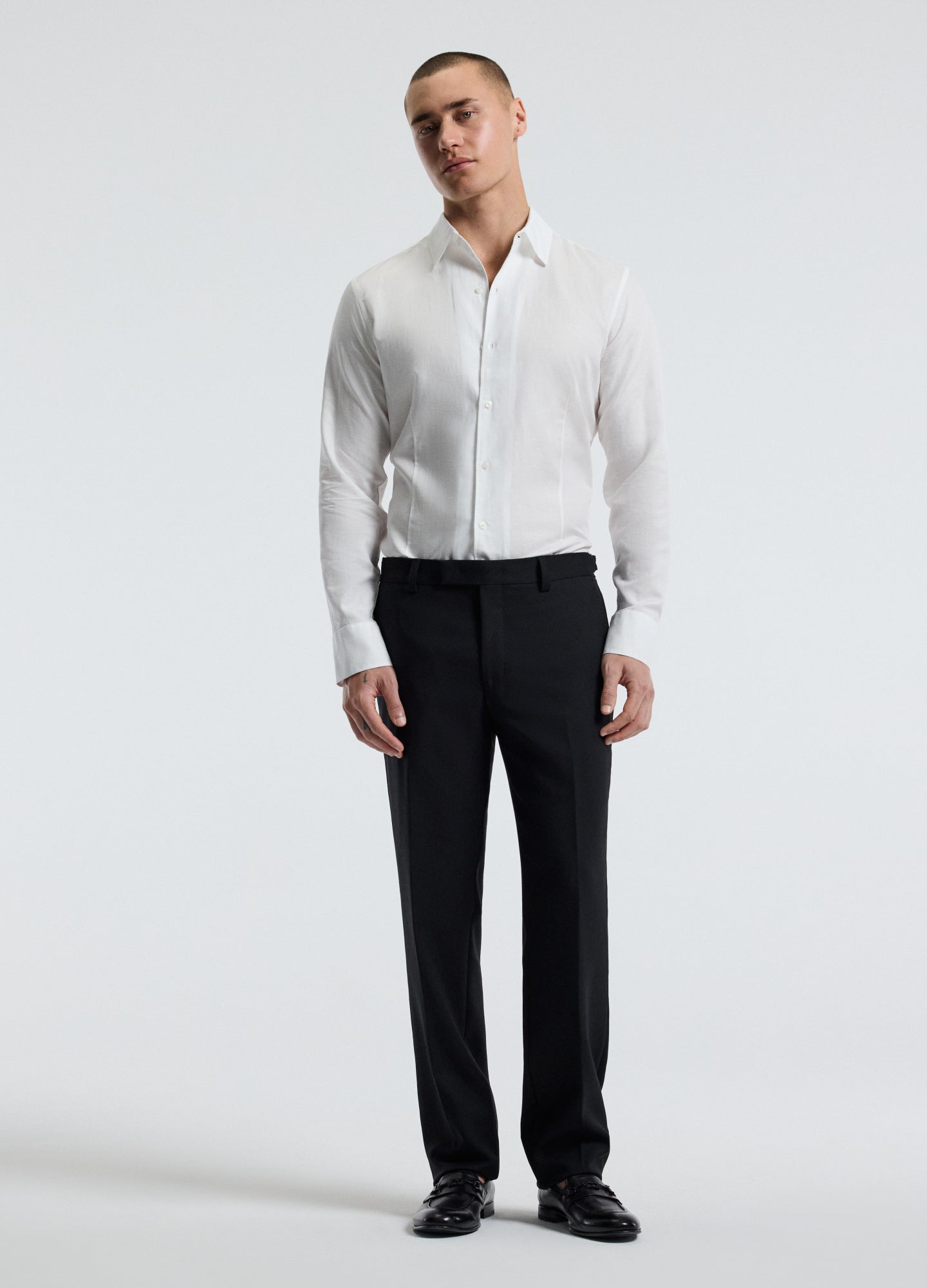 Refined Cotton Linen Shirt White