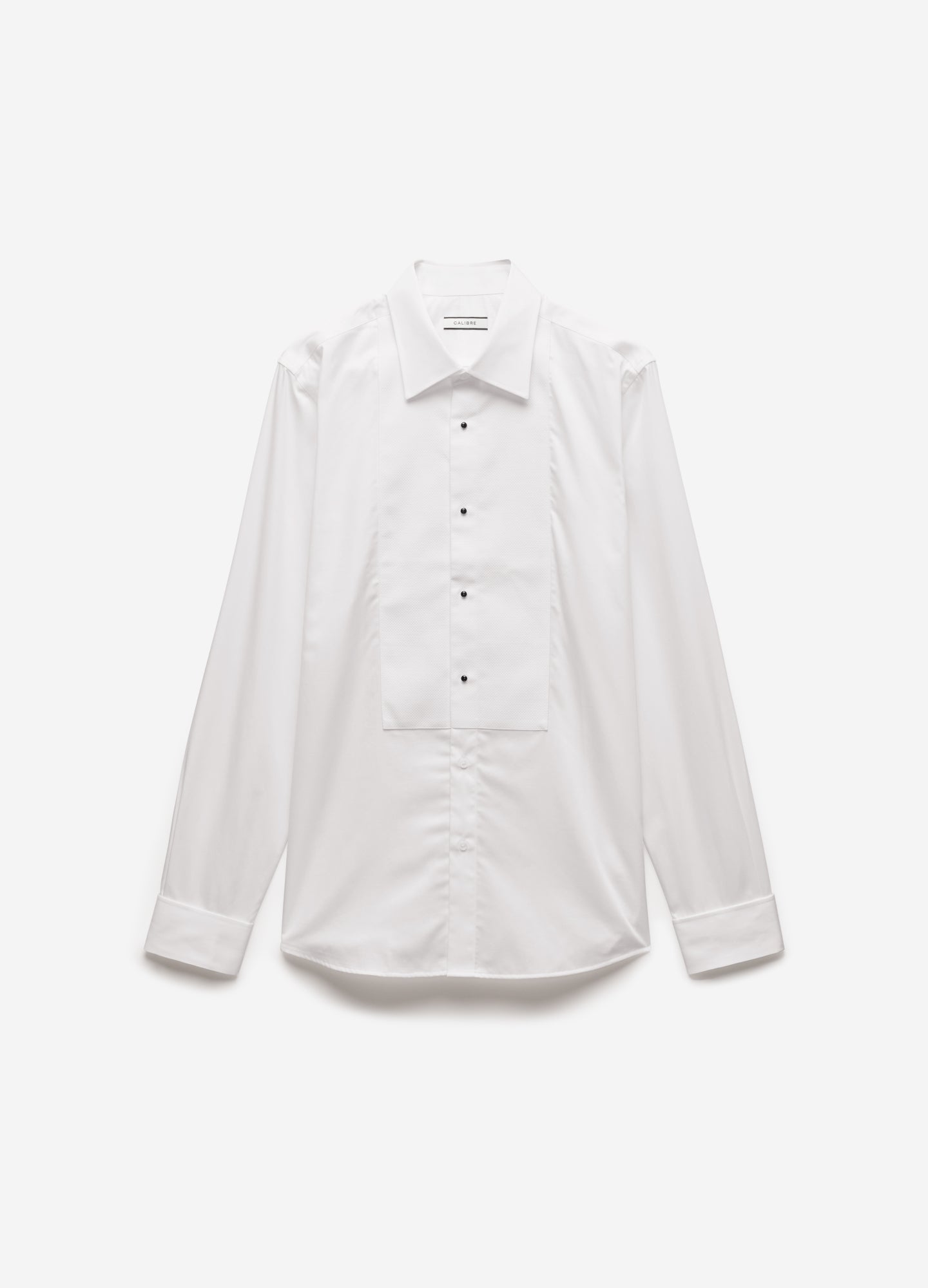 Tailored Cotton Tuxedo Shirt White