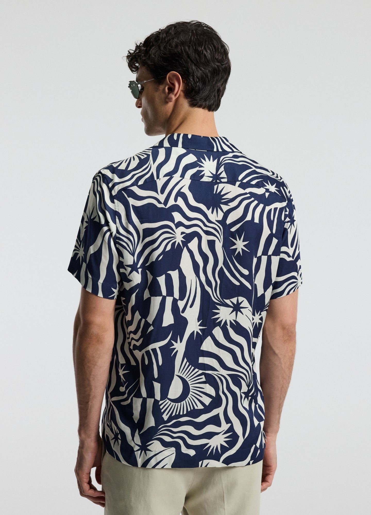 Astro Print Short Sleeve Shirt Navy
