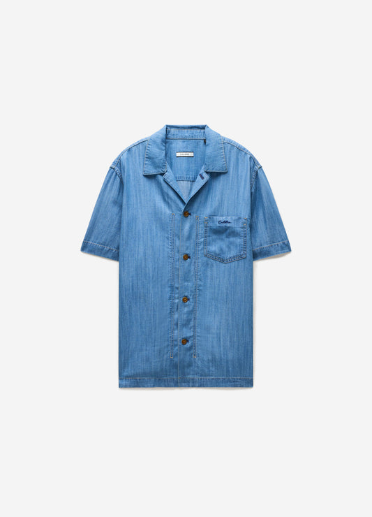 Fluid Denim Shirt Blue