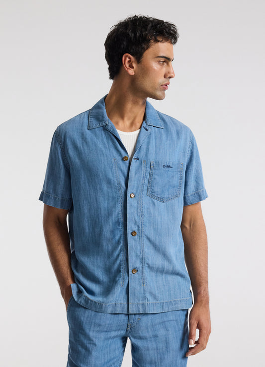 Fluid Denim Shirt Blue