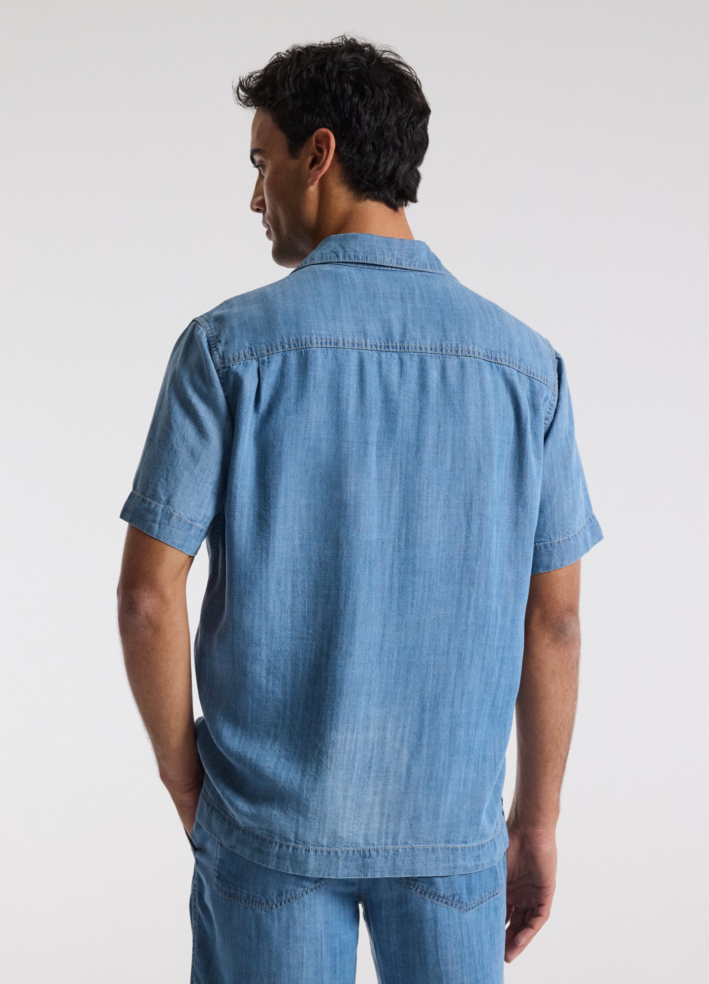 Fluid Denim Shirt Blue