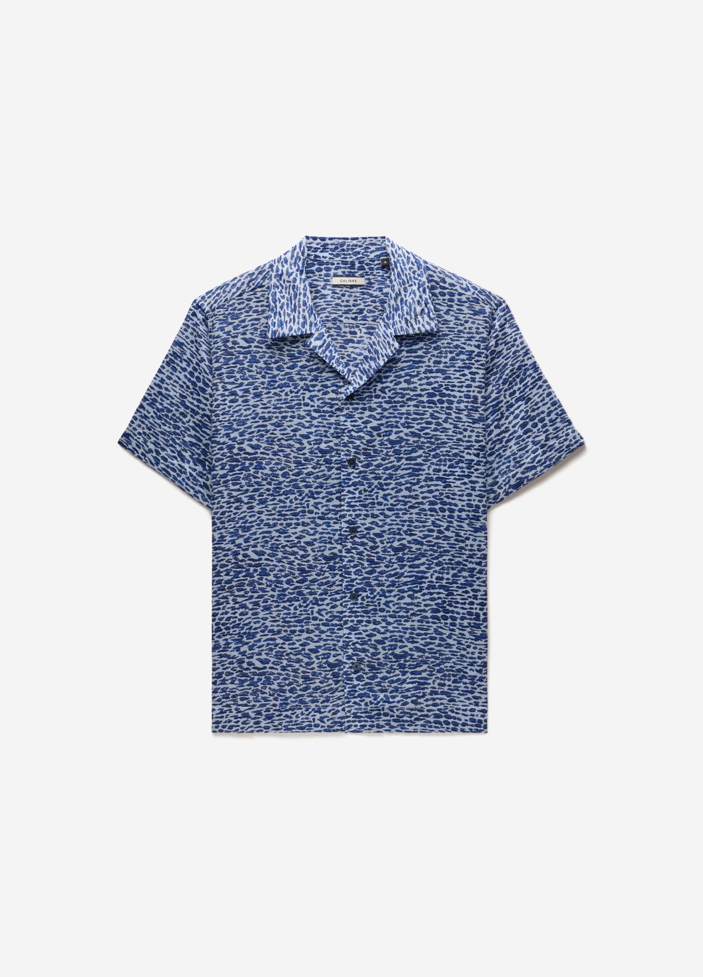 Leopard Print Short Sleeved Shirt Blue