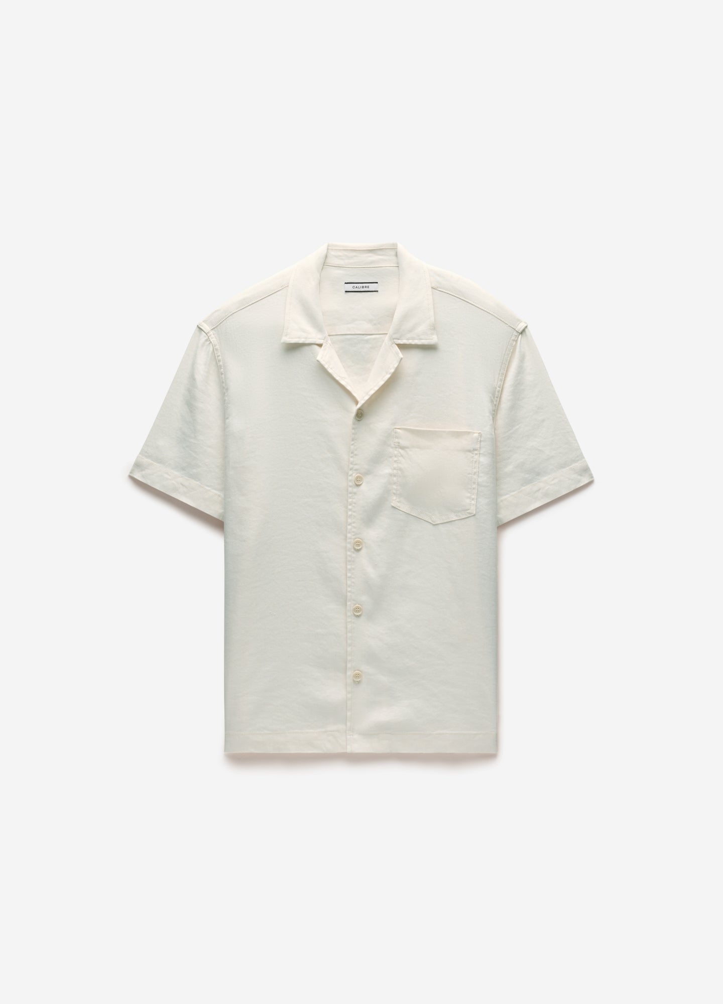 Stretch Linen Short Sleeve Shirt Ivory