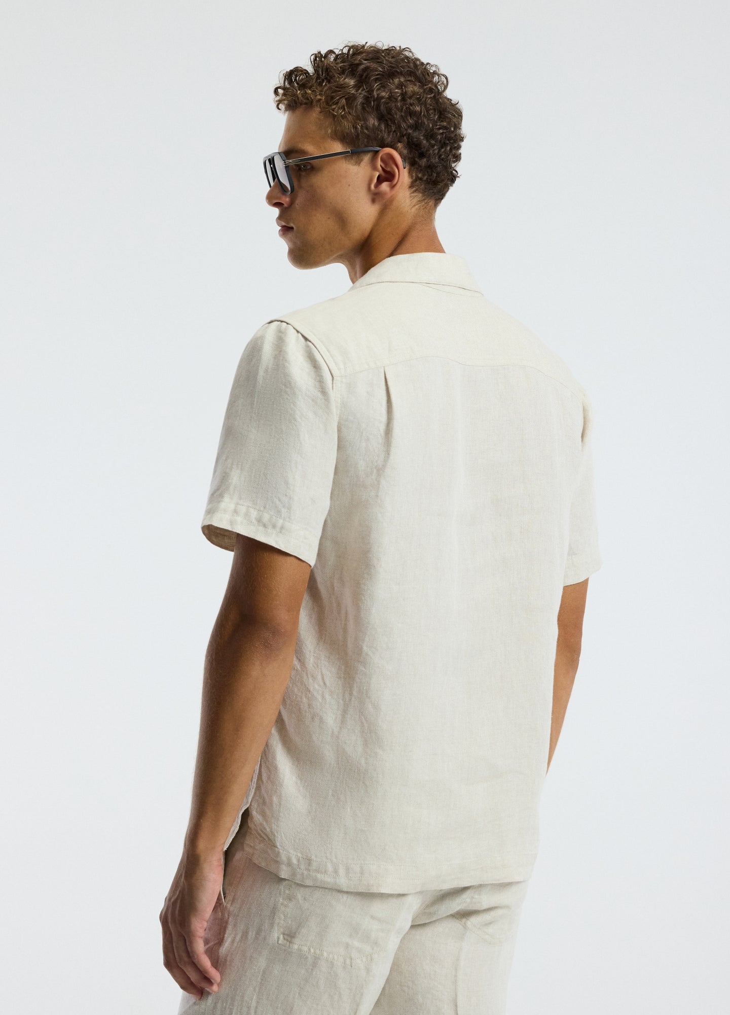 Washed Linen Short Sleeve Shirt Natural