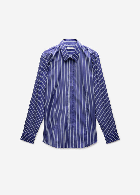 Stripe Stretch Shirt Navy