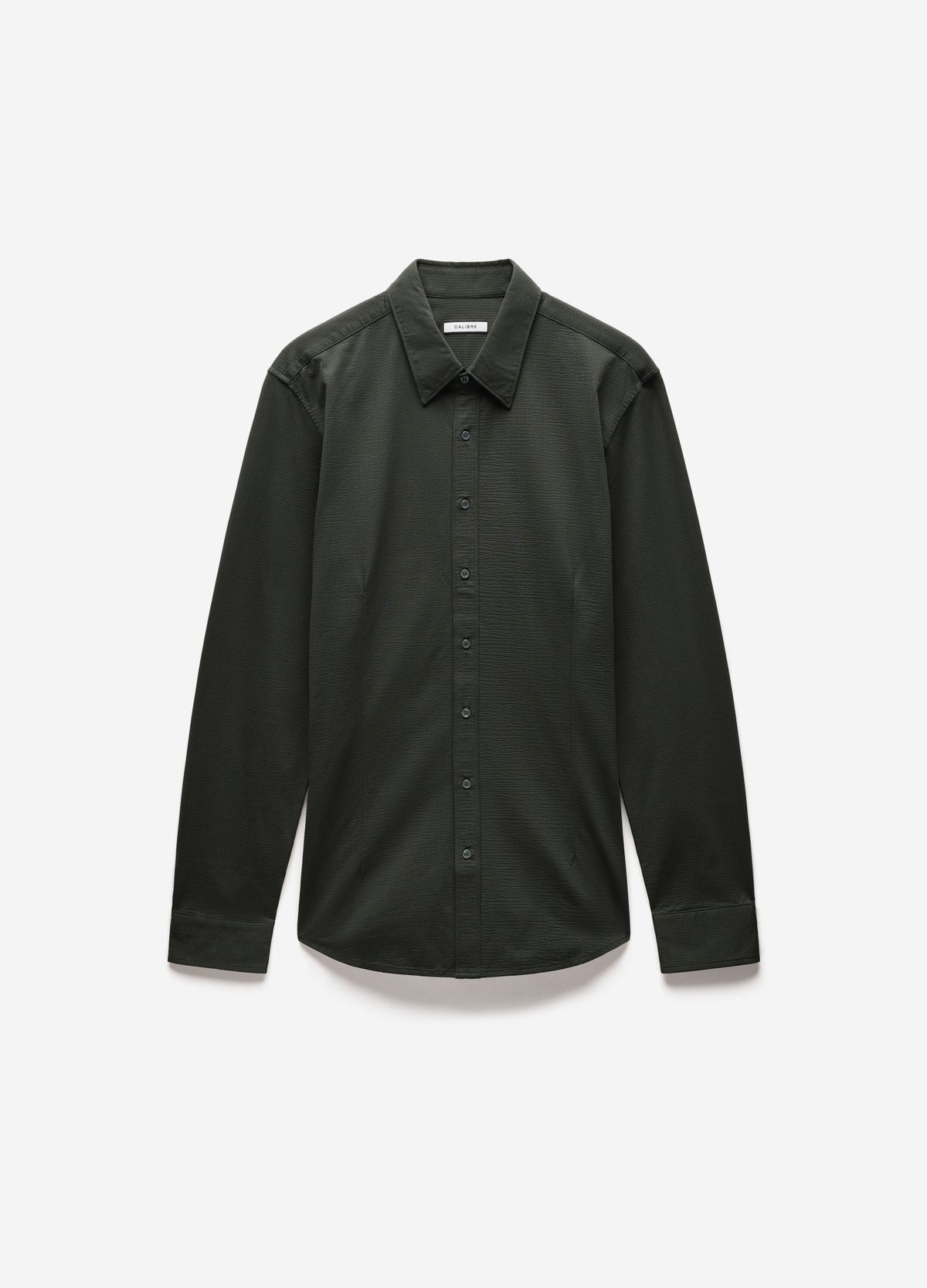 Textured Knit Stretch Shirt Dark Khaki