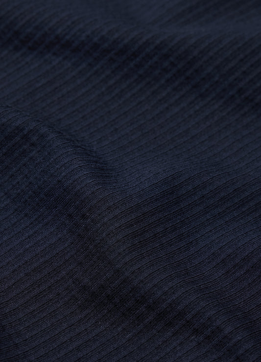 Textured Knit Stretch Shirt Navy