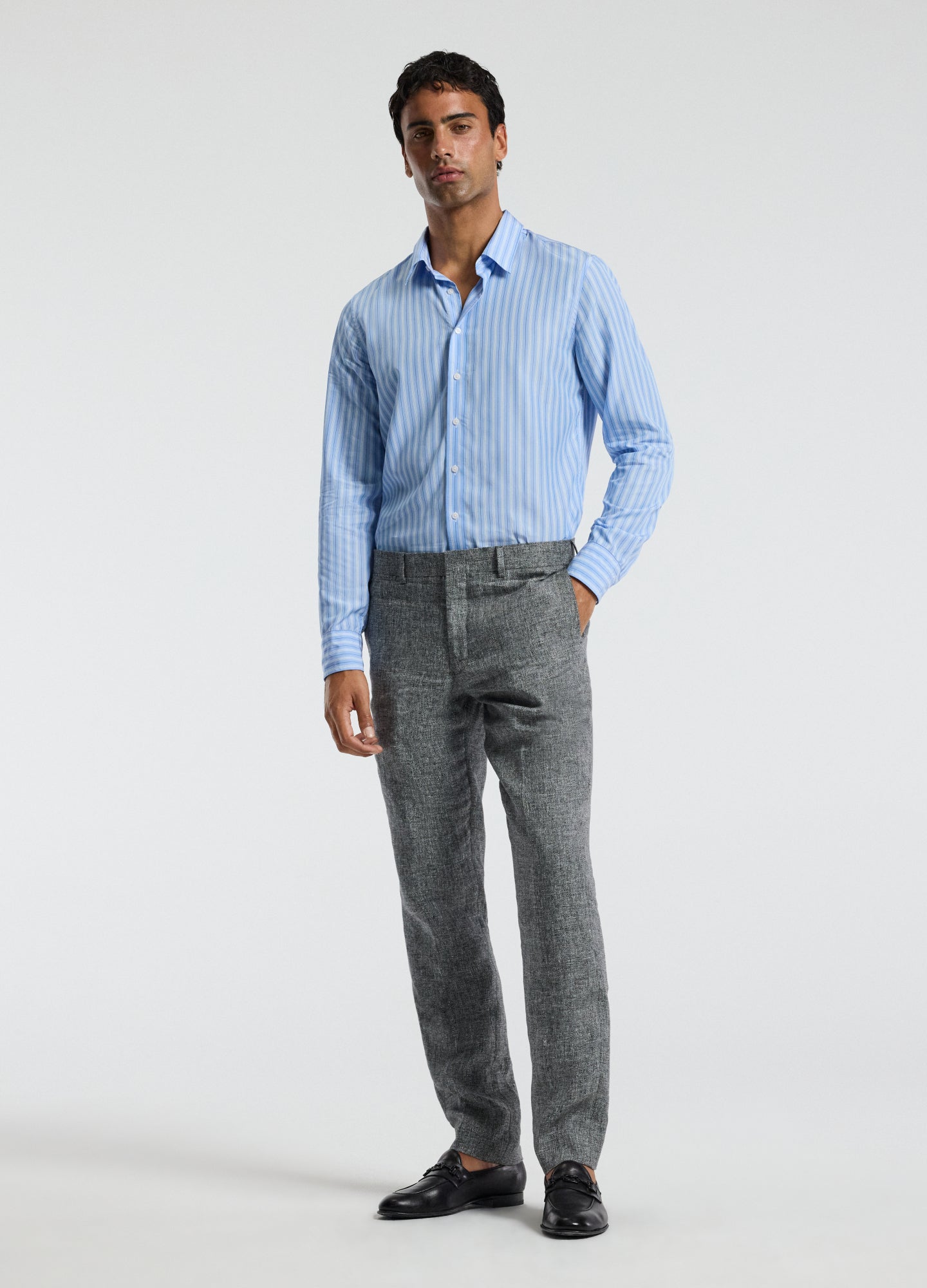 Fluid Stripe Shirt Pale Blue