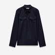 Slim Wool Flannel Shirt Navy
