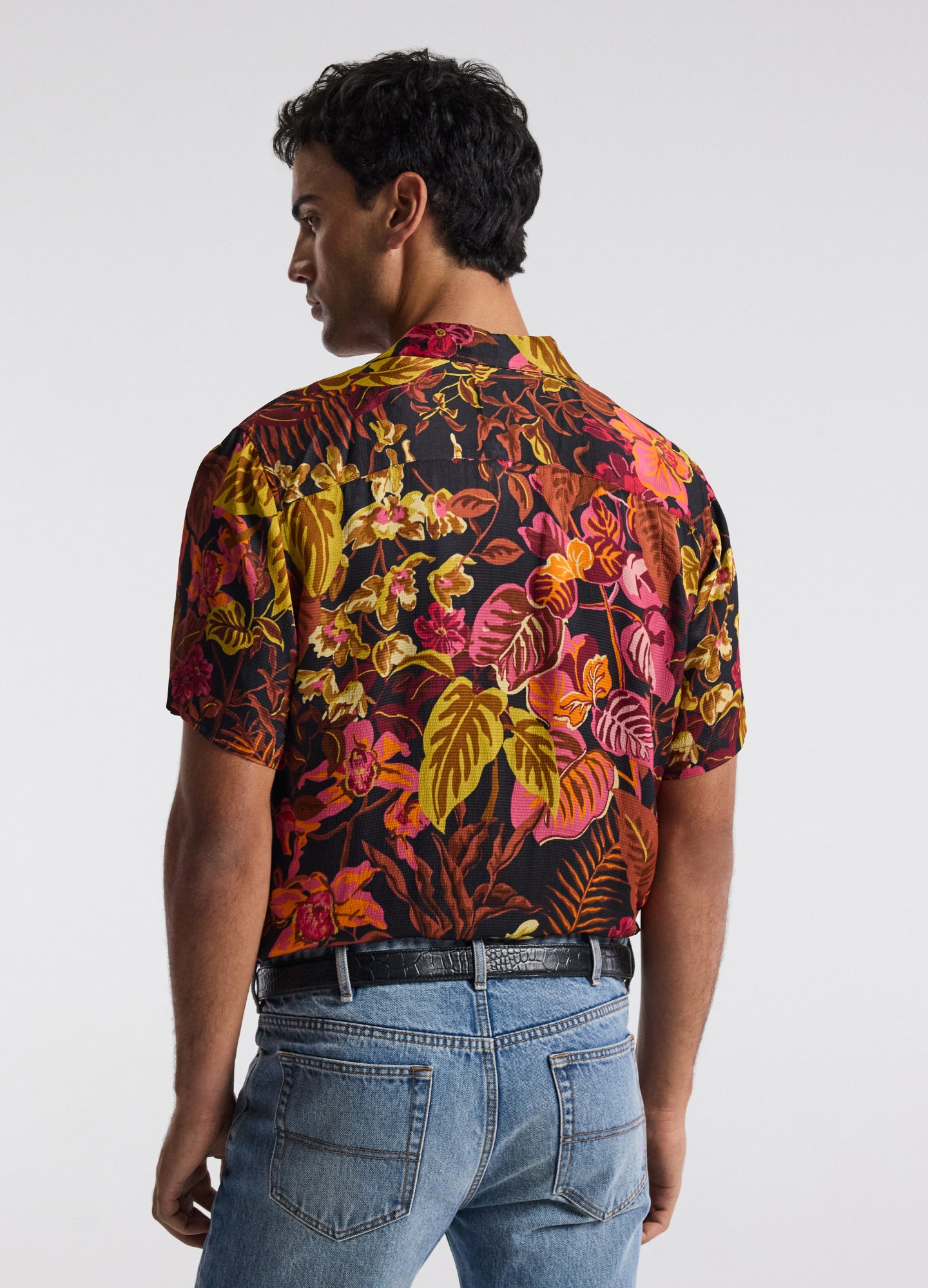 Tropic Noir Camp Collar Shirt Rust