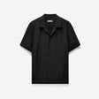 Camp Collar Jacquard Monogram Shirt Black