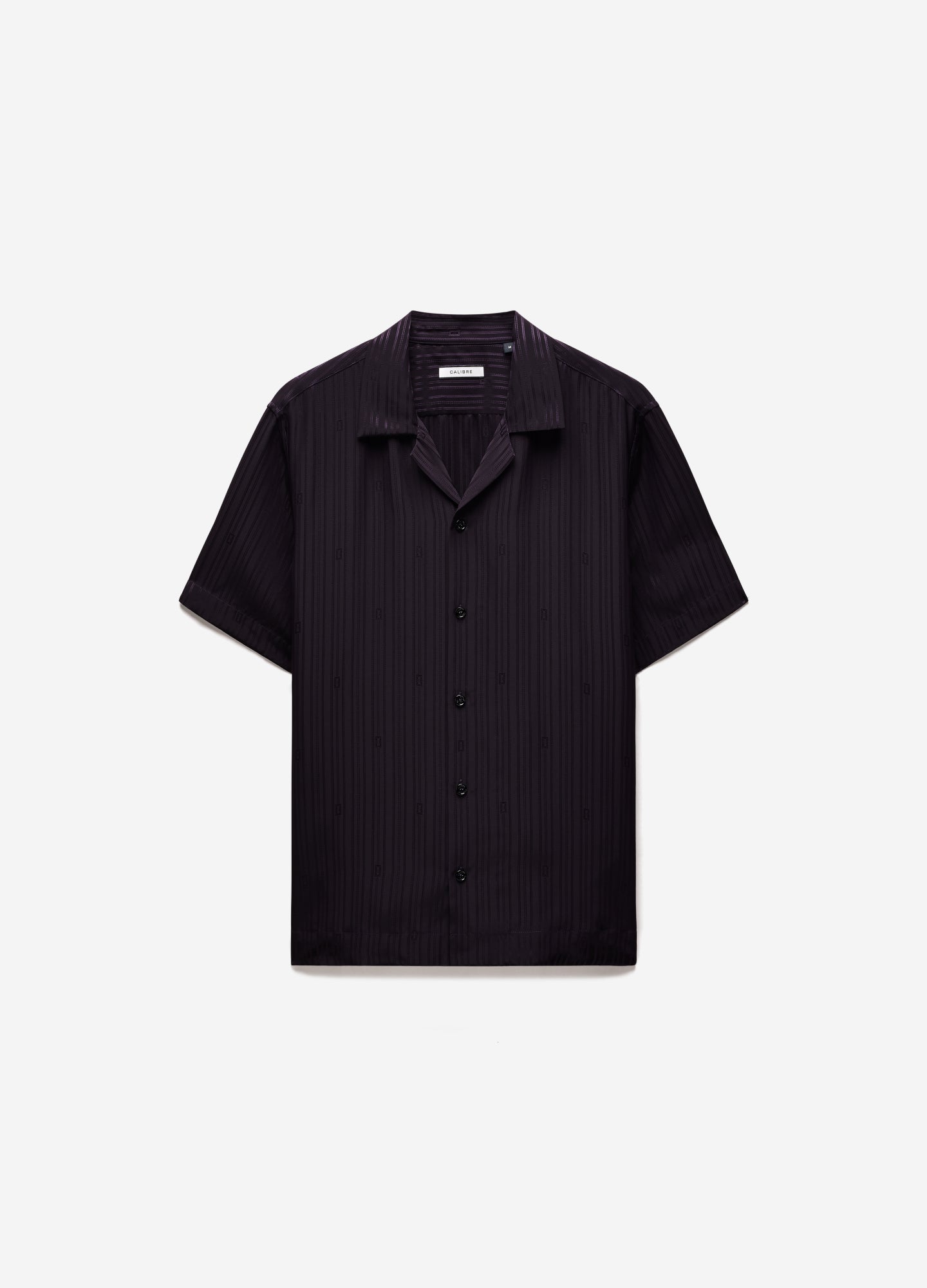 Camp Collar Jacquard Monogram Shirt Plum