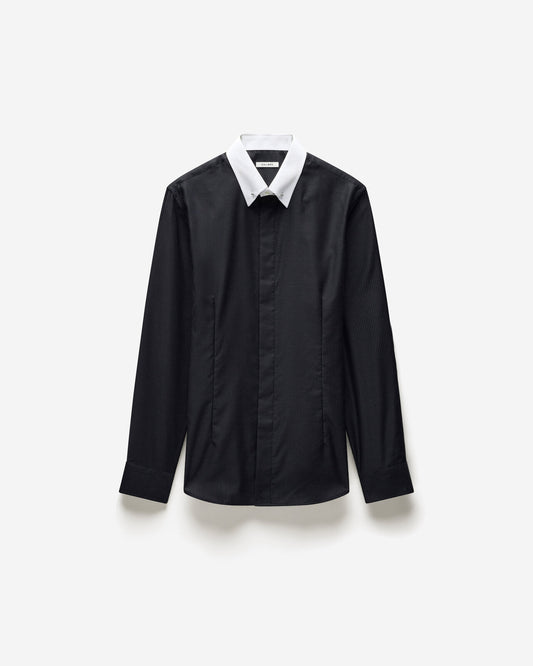 Tailored Collar Pin Shirt Black