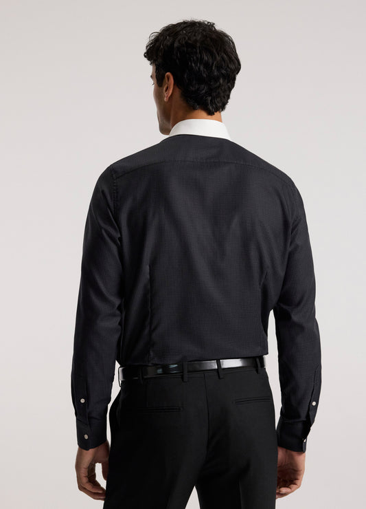 Tailored Collar Pin Shirt Black