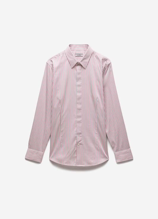 Stretch Sateen Stripe Shirt Pink
