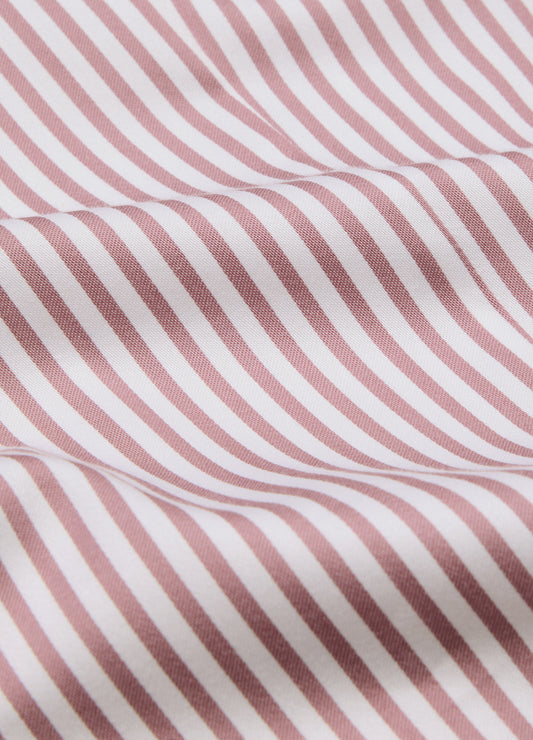 Stretch Sateen Stripe Shirt Pink