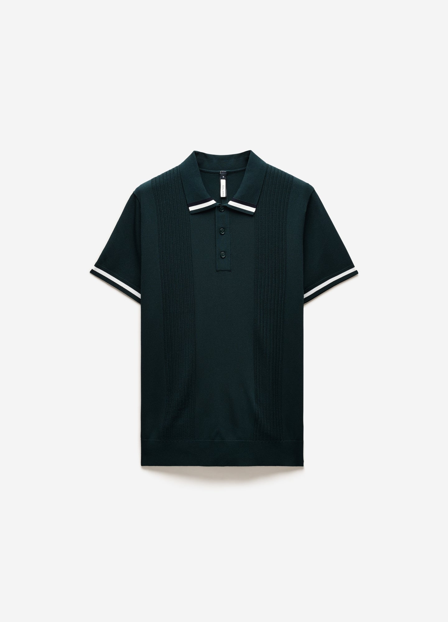 Tech Stripe Collar Polo Bottle Green