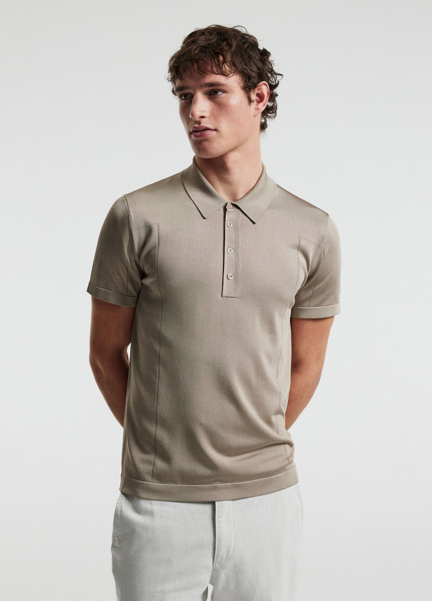 Shiny Rayon Polo Stone