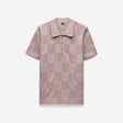 Grid Stitch Polo Pink