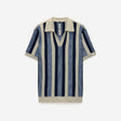 Vertical Stripe Polo Blue