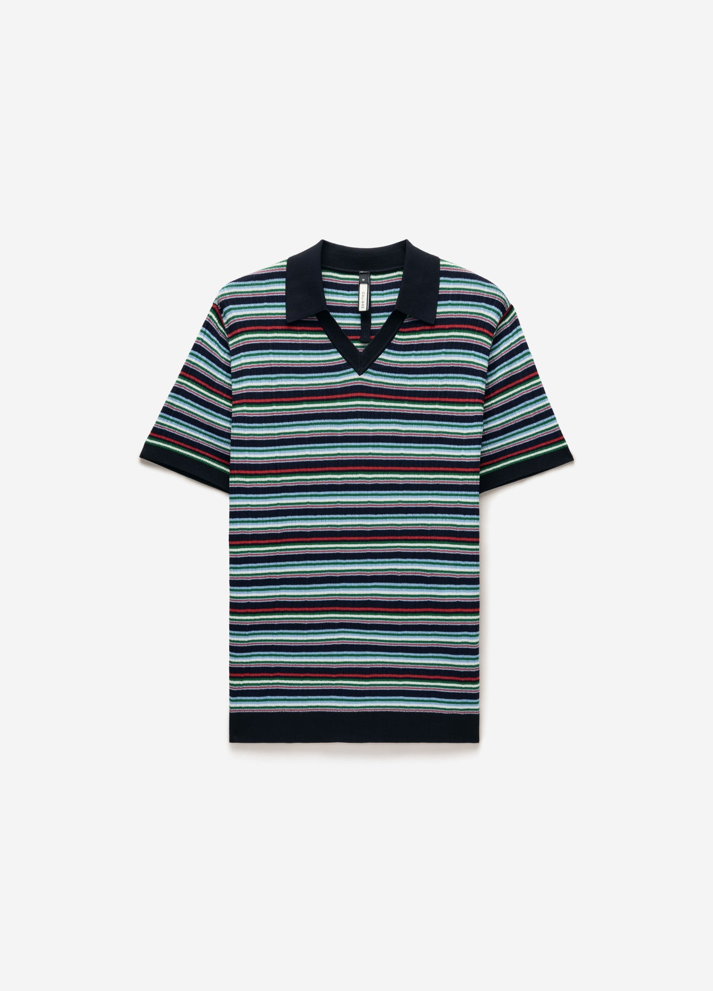 Striped Rib Polo Navy
