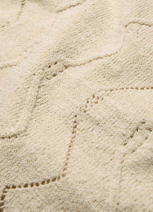 Bouclé Open Neck Polo Biscuit