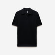 Textured Open Knit Polo Black