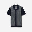 Panelled Stripe Knit Shirt Navy