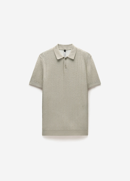 Honeycomb Knit Polo Stone