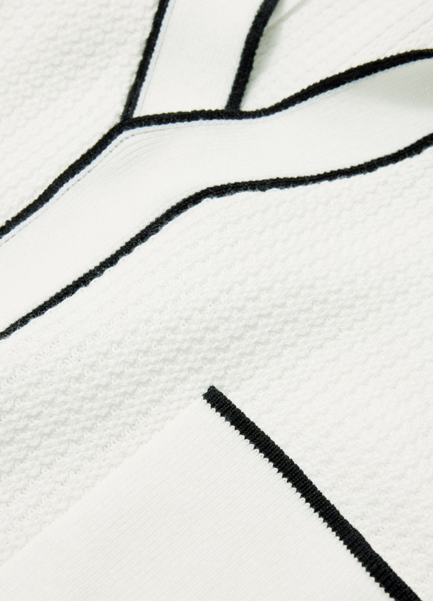 Tipped Edge Open Neck Polo Ivory