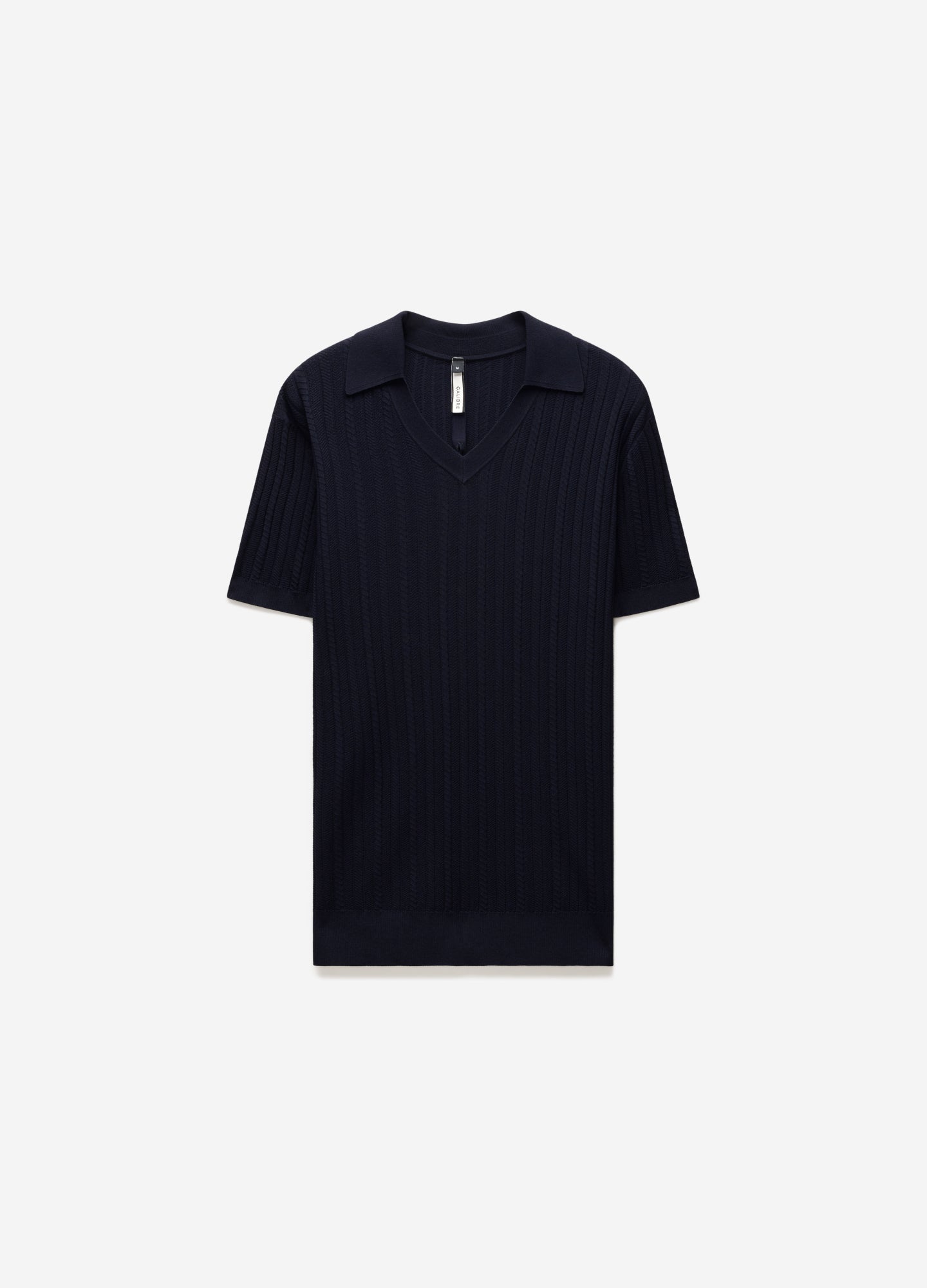 Collared Technical Knit Polo Navy